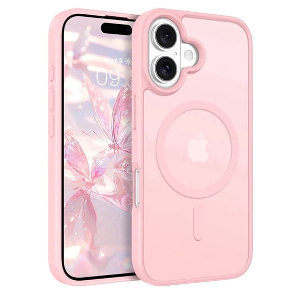 for iPhone 16 plus Case Super Magnetic [Compatible with MagSafe] TPU Protective Translucent Matte Smooth, phone case for iPhone 16 plus, Pink