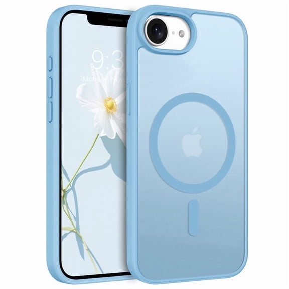 for iPhone 16e Case Super Magnetic [Compatible with MagSafe] TPU Protective Translucent Matte Smooth Phone Case for iPhone 16e, Light Blue