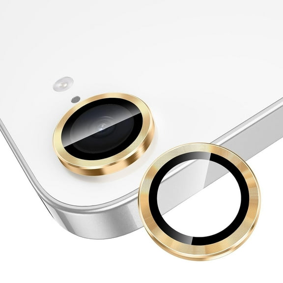 for iPhone 16e Tempered Glass Camera Lens Protector, Luxury Slim Fit Anti-Scrach Anti-Fingerprint Anti-drop Dust-proof Lens Film for iPhone 16e, Gold