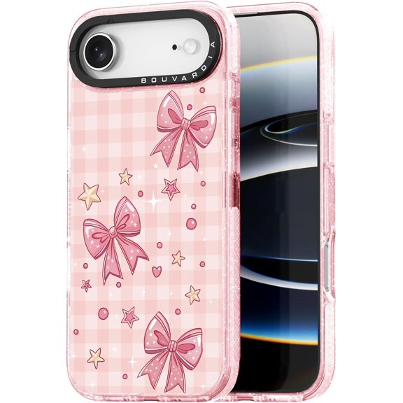 for iPhone 17 Air Case, Cute Design for Women & Girls, Protective & Aesthetic, Checkered & Bows