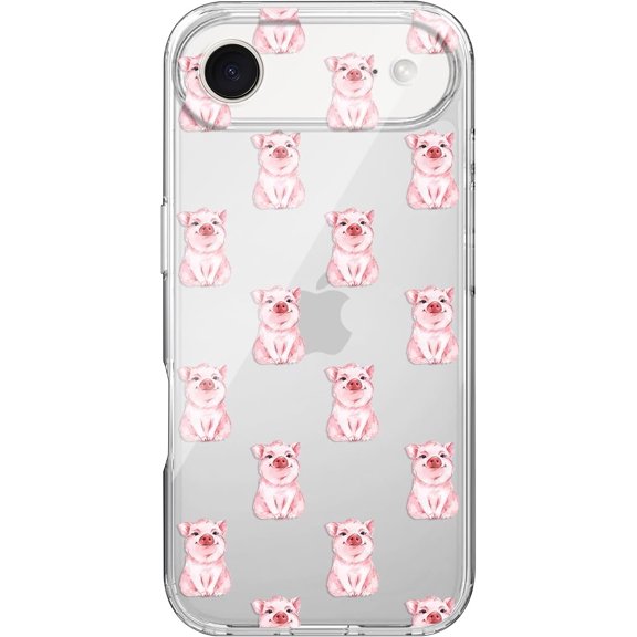 for iPhone 17 Air Case, Cute Pig Pattern Funny Cartoon Animal Design Transparent Soft TPU Protective Clear Case 6.6 inch (Cute Pig)