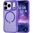 thumbnail image 1 of for iPhone 17 Pro Case, Compatible with MagSafe, Translucent Matte Shockproof Anti-Slip Anti-Fingerprint Pocket-Friendly Phone Case Cover - Purple, 1 of 7