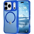 thumbnail image 1 of for iPhone 17 Pro Max Case, Compatible with Magsafe, Translucent Matte Shockproof Anti-Slip Anti-Fingerprint Pocket-Friendly Phone Case Cover - Blue, 1 of 7