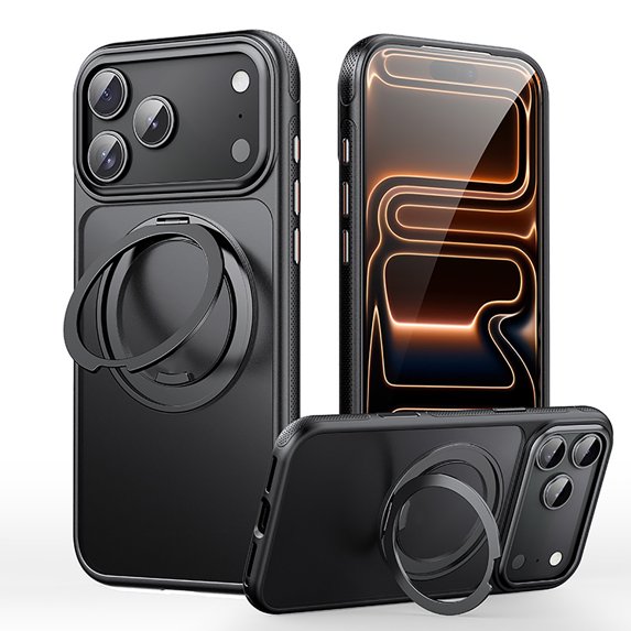 for iPhone 17 Pro Max Case with 360°Rotating Stand,Compatible with MagSafe,Anti-yellowing Anti-drop,Magnetic Phone Cover