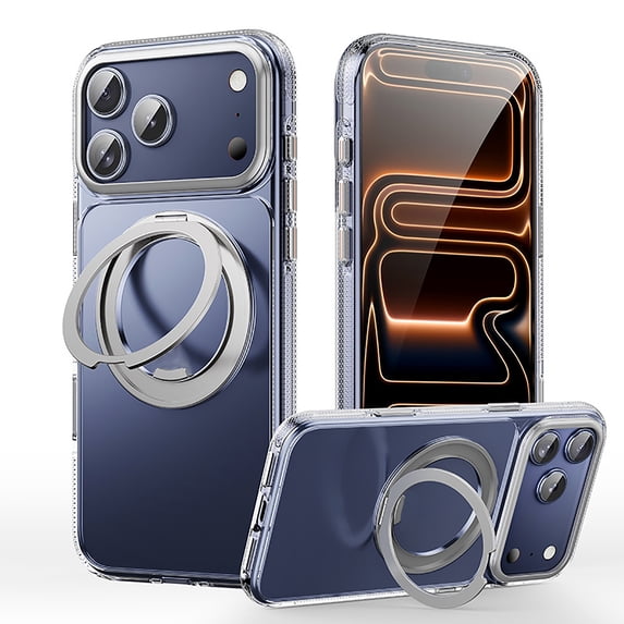 for iPhone 17 Pro Max Case with 360°Rotating Stand,Compatible with MagSafe,Anti-yellowing Anti-drop,Magnetic Phone Cover