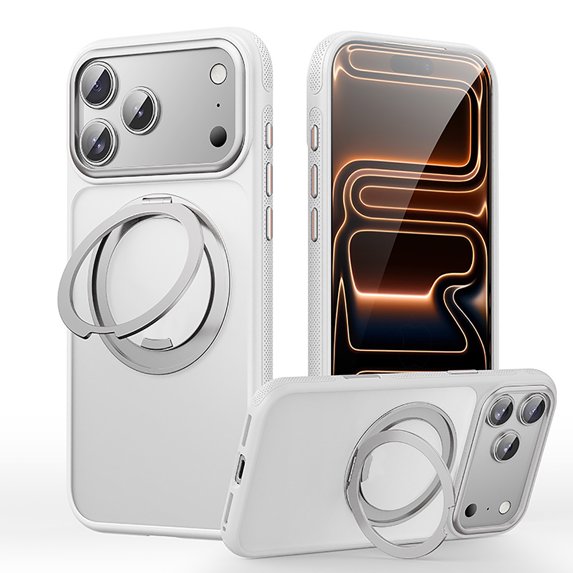 for iPhone 17 Pro Max Case with 360°Rotating Stand,Compatible with MagSafe,Anti-yellowing Anti-drop,Magnetic Phone Cover