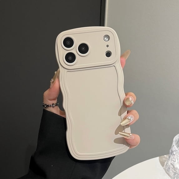 for iPhone 18 Pro Max Cute Curly Wave Frame Case, Soft Silicone Slim ...