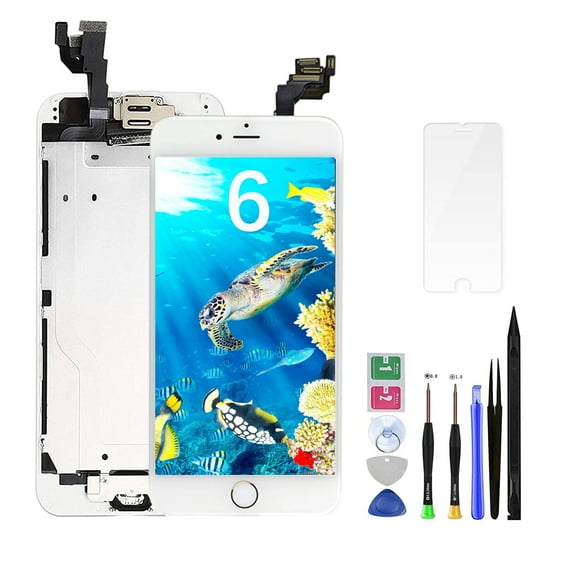 for iPhone 6 4.7 Inch Front Glass LCD Screen Replacement Digitizer Assembly Frame Full Set Display Touchscreen White
