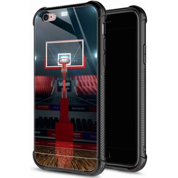 for iPhone 6 Plus Case, Military-Grade Protection, All-Around Shockproof Corners, Anti-Scratch Phone Case for iPhone 6 Plus, Basketball Rebound