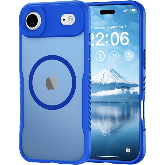 for iPhone Air Case, Compatible with MagSafe, Translucent Matte Shockproof Anti-Slip Anti-Fingerprint Pocket-Friendly Phone Case Cover - Blue