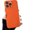 thumbnail image 1 of for iPhone Case,2 in 1 Matte Slicone Case with Crystal Clear Camera Lens + Metal Buttons Soft Shockproof Phone Case (Orange,iPhone 11), 1 of 5