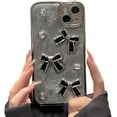 thumbnail image 1 of for iPhone Case,3D Bow ElectroPlated Sparkle Sparkly Bumper Camera Lens Protection Soft Shockproof Phone Case (Silver,iPhone 15), 1 of 6