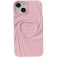 thumbnail image 1 of for iPhone Case,3D Love Heart Matte Wave Fold Bumper Camera Lens Protection Soft Shockproof Phone Case (Pink,iPhone 14 Pro Max), 1 of 5