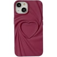 thumbnail image 1 of for iPhone Case,3D Love Heart Matte Wave Fold Bumper Camera Lens Protection Soft Shockproof Phone Case (Red,iPhone 11 Pro Max), 1 of 6