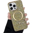 thumbnail image 1 of for iPhone Case,[Compatible with MagSafe] Crystal Diamond Glitter Bling Sparkly Soft Shockproof Cover for Women Girls Phone Case (Gold,iPhone 13), 1 of 6