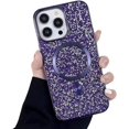 thumbnail image 1 of for iPhone Case,[Compatible with MagSafe] Crystal Diamond Glitter Bling Sparkly Soft Shockproof Cover for Women Girls Phone Case (Purple,iPhone 14), 1 of 6