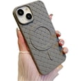 thumbnail image 1 of for iPhone Case,[Compatible with MagSafe] Cute 3D Braided Soft Silicone Shockproof Cover Phone Case (Grey,iPhone 15 Pro Max), 1 of 6