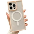 thumbnail image 1 of for iPhone Case,[Compatible with MagSafe] Cute  Silicone Frame Camera Lens Protection Clear Soft Shockproof Phone Case (Pink,iPhone 15 Pro), 1 of 6