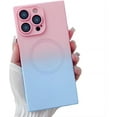 thumbnail image 1 of for iPhone Case,[Compatible with MagSafe] Cute  Silicone Frame Camera Lens Protection Gradient Soft Shockproof Phone Case (Blue,iPhone 14 Pro), 1 of 6