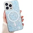 thumbnail image 1 of for iPhone Case,[Compatible with MagSafe] Glitter Bling Sparkly Clear Bumper Camera Lens Protection Clear Soft Shockproof Phone Case (Blue,iPhone 14), 1 of 6