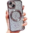 thumbnail image 1 of for iPhone Case,[Compatible with MagSafe] Luxury Bling Glitter Sparkly Leopard Print ElectroPlated Soft Shockproof Phone Case (Purple,iPhone 11), 1 of 6