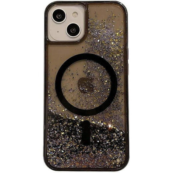 for iPhone Case,[Compatible with MagSafe] Luxury Bling Sparkle Flowing Glitter Liquid Sand Clear Soft TPU Phone Case (iPhone 14 Pro Max,Pink)