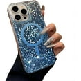 thumbnail image 1 of for iPhone Case,[Compatible with MagSafe] Luxury Crystal Glitter Bling Sparkly Rhombus ElectroPlated Shockproof Phone Case (Blue,iPhone 14 Plus), 1 of 6