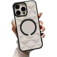 thumbnail image 1 of for iPhone Case,[Compatible with MagSafe] PU Leather Argyle Checkered Pattern Full Body Protection Soft Shockproof Cover Phone Case (iPhone 12,White), 1 of 4