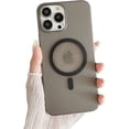 thumbnail image 1 of for iPhone Case,[Compatible with MagSafe] Slim Translucent Matte Shockproof Phone Case (Black,iPhone 14), 1 of 6