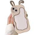thumbnail image 1 of for iPhone Case,Cute 3D Bunny Shape Frame with Make Up Mirror Camera Lens Protection Soft Shockproof Phone Case (Grey,iPhone 15 Pro Max), 1 of 6