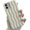 thumbnail image 1 of for iPhone Case Cute 3D Wave Shape Curly Frame Edge Design Soft Silicone Protective Bumper Women Girl Slim Shockproof (White,iPhone 13), 1 of 10