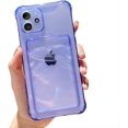 thumbnail image 1 of for iPhone Case,Cute 4 Corners Airbag Clear with Card Holder Camera Lens Protection Shockproof Phone Case (Purple,iPhone 11), 1 of 6
