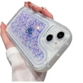 thumbnail image 1 of for iPhone Case,Cute Bubble Frame Bling Glitter Sparkle Sparkly Silicone Camera Lens Protection Soft Shockproof Phone Case (Purple,iPhone 11), 1 of 6