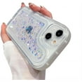thumbnail image 1 of for iPhone Case,Cute Bubble Frame Bling Glitter Sparkle Sparkly Silicone Camera Lens Protection Soft Shockproof Phone Case (White,iPhone 13 Pro), 1 of 6
