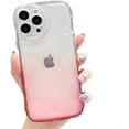 thumbnail image 1 of for iPhone Case,Cute Bubble Wave Shape Frame Gradient Clear Camera Lens Protection Shockproof Cover Phone Case (Pink,iPhone 11), 1 of 6