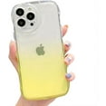 thumbnail image 1 of for iPhone Case,Cute Bubble Wave Shape Frame Gradient Clear Camera Lens Protection Shockproof Cover Phone Case (Yellow,iPhone 11), 1 of 6