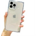 thumbnail image 1 of for iPhone Case,Cute  Clear Camera Lens Protection Silicone Soft Shockproof Phone Case (White,iPhone 15 Pro), 1 of 6