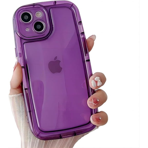 for iPhone Case,Cute Clear Wave Shape Bubble Shell Camera Lens Protection Soft Shockproof Phone Case (Purple,iPhone 11)
