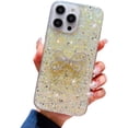 thumbnail image 1 of for iPhone Case,Cute Crystal Bling Glitter with Diamend Rhinestone Bow Silicone Soft Shockproof Phone Case (Gold,iPhone 12), 1 of 6