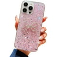 thumbnail image 1 of for iPhone Case,Cute Crystal Bling Glitter with Diamend Rhinestone Bow Silicone Soft Shockproof Phone Case (Pink,iPhone 14 Plus), 1 of 5