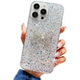 thumbnail image 1 of for iPhone Case,Cute Crystal Bling Glitter with Diamend Rhinestone Bow Silicone Soft Shockproof Phone Case (Silver,iPhone 12 Pro), 1 of 6