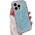 thumbnail image 1 of for iPhone Case,Cute Crystal Sparkle Sparkly Silicone Clear Soft Shockproof Phone Case (Blue,iPhone 11), 1 of 6