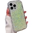 thumbnail image 1 of for iPhone Case,Cute Crystal Sparkle Sparkly Silicone Clear Soft Shockproof Phone Case (Green,iPhone 11 Pro Max), 1 of 6