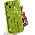 thumbnail image 1 of for iPhone Case,Cute Flower Branch Pattern Design Soft Silicone Soft Shockproof Cover Phone Case (Green,iPhone 14 Plus), 1 of 6