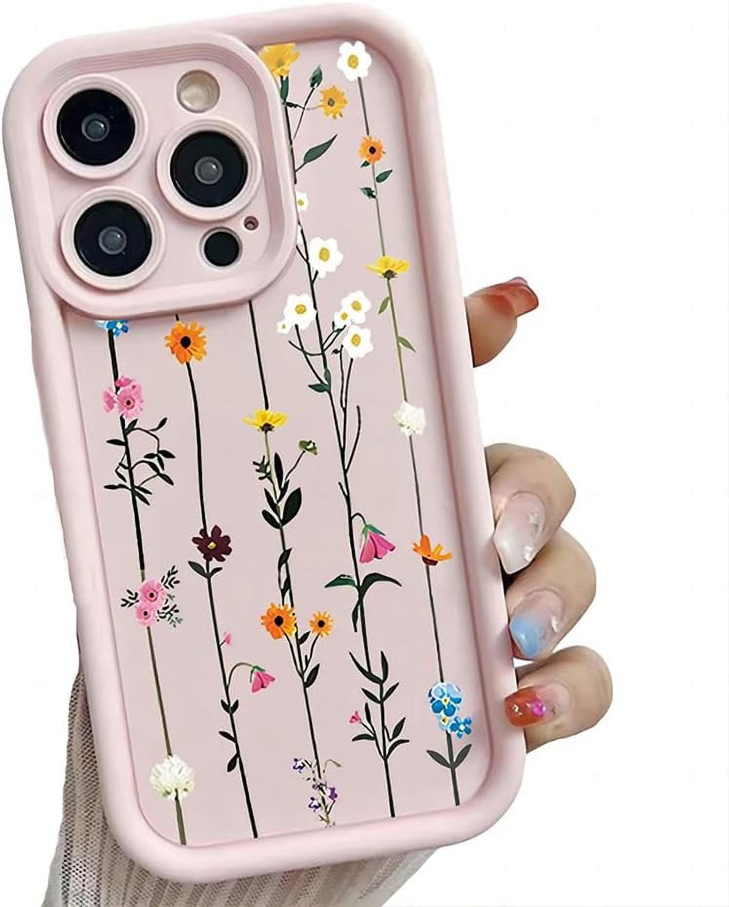 for iPhone Case,Cute Flower Branch Pattern Design Soft Silicone Soft