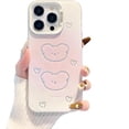 thumbnail image 1 of for iPhone Case,Cute Hollow Bear Gradient Pattern Slicone Soft Shockproof Phone Case (Pink,iPhone 14 Plus), 1 of 6