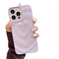thumbnail image 1 of for iPhone Case,Cute Love Heart Shape Water Ripple Pattern Camera Lens Protection Soft Shockproof Phone Case (Purple,iPhone 15 Pro Max), 1 of 6