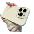 thumbnail image 1 of for iPhone Case,Cute [Silky Smooth Touch] Silicone with Crystal Camera Lens Protection Soft Shockproof Phone Case (White,iPhone 12 Pro Max), 1 of 6