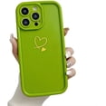 thumbnail image 1 of for iPhone Case,Cute Simple Love Heart Pattern Camera Lens Protection Soft Shockproof Phone Case (Green,iPhone 13 Pro Max), 1 of 6