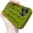 thumbnail image 1 of for iPhone Case,Cute Water Ripple Pattern Curly Wave Frame Bumper Camera Lens Protection Soft Shockproof Phone Case (Green,iPhone 15 Pro Max), 1 of 6